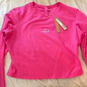 SKIMS Bright Pink Crop Top